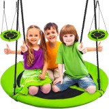 Leagan tip cuib pentru copii 100 cm, verde-negru, max. 150 kg