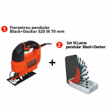 Pachet Black+Decler: Fierastrau Pendular KS701PEK Si Set Cu 16 Lame Pentru Pendular X28170, Black And Decker