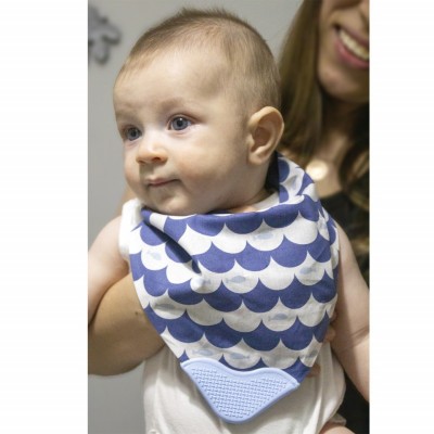 Baveta BabyJem tip bandana cu jucarie dentitie (Culoare: Maro) foto