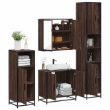 Gossi set de mobilier de baie din 4 piese din lemn de stejar maro