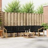 vidaXL Set de canapele de exterior cu pernă 7 pcs Alb și negru 3389558
