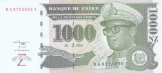 Bancnota Zair 1.000 Zaires 1995 - P67 UNC foto
