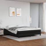 Cumpara ieftin Cadru de pat, negru, 180x200 cm, piele ecologică