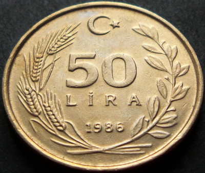 Moneda 50 LIRE (Lira) - TURCIA, anul 1986 *cod 1072 = UNC foto