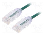 Patch cord PANDUIT TX6-28&trade;, U/UTP 6 litat Cu LSZH verde 1m 28AWG