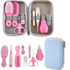 Set Ingrijire Bebelusi si Copii 10 in 1 Accesorii BIRAI?, Contine Termometru Digital, Unghiera pentru Copii, Perie pentru Nou-Nascuti, Aspirator Nazal foto