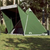 VidaXL Cort de familie Tipi pentru 6 persoane, verde, impermeabil