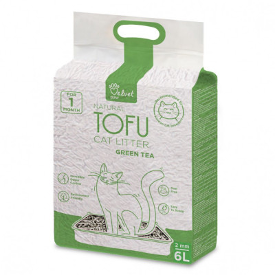 Litieră pentru pisici Tofu cu extract din ceai verde 6 l foto