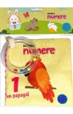 Primele numere pentru bebelusul meu. Carte din material textil si jucarie