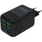 Incarcator Multifunctional, Flippy&reg;, 6 Porturi (2 x PD Type C + 4 USB), 150 W, 5V, 2.4A, Incarcare Rapida, 4.4 x 4.4 x 11 cm, Negru