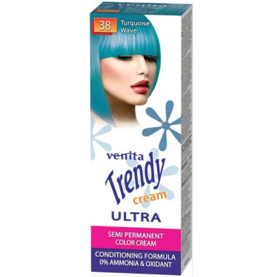 Vopsea de par semipermanenta, Trendy Cream Ultra, Venita, Nr. 38, Turquoise wave foto