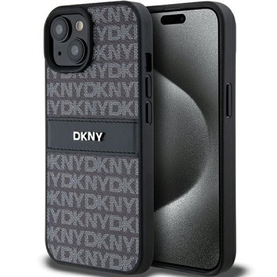 Husa pentru Apple iPhone 15 Plus, DKNY, Mono Stripe &amp;amp; Metal Logo, Neagra foto