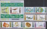 Timbre cu faună marină sălbatică din Grenada-Grenadines