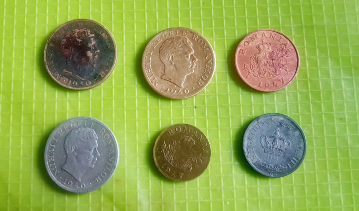 F477-Lot 6 Monede vechi ieftine Romania regalista circulate uzate.