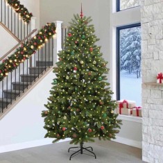 vidaXL Brad de Crăciun artificial Verde 300 cm PVC și Metal 3395729