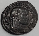 Maxentius AE Follis, Aeternitas (Castor și Pollux), Ostia (309-312 d. Hr.).