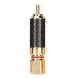 Mufa RCA Profesionala tata inel rosu pentru cablu max. 10mm placata cu aur