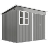Outsunny Căsuță de grădină 4,13 m&sup2; din oțel galvanizat cu kit de fundație, acoperiș &icirc;nclinat, ușă dublă cu &icirc;ncuietoare, orificii de aerisire, fereastr