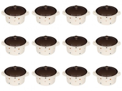 Set boluri supa, 12 piese, 650 ml, Ceramica, Bej print foto