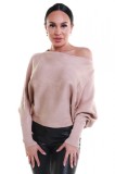 Cumpara ieftin BL842-14 Bluza larga model pe un umar cu maneci tip liliac