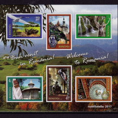 RO 2017 LP 2154a "Bun venit in Romania ! ",serie/bloc nedantelat,colita 705, MNH