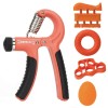 Set Flexor Antebrat 4 Accesorii, Reglabil 5-60kg, Portocaliu, Antistres, Aderenta, Recuperare Artrita, Terapie, Pufo