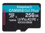 Card de memorie Kingston Canvas GO Plus, MicroSD, 256GB + Adaptor