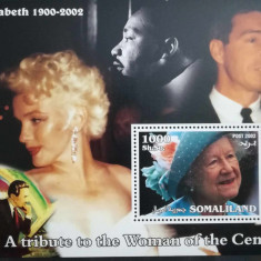 BC586, Somaliland 2002, colita regina Elisabeta Mama, Marilyn Monroe