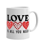 Cana alba personalizata Love is all you need Model 1, INOVATIX&reg;. 330ml, Oem