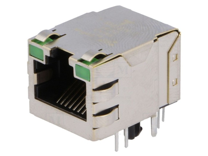 Conector RJ45 ecranat cu diodă LED aurit
