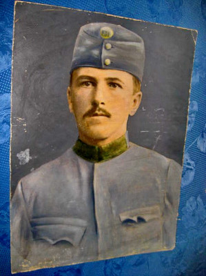 7331-ww1-Foto pictata soldat primul razboi. foto