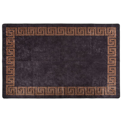 Gossi covor lavabil, negru si auriu, 80x150 cm, antiderapant foto