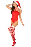 Cumpara ieftin Costum Craciunita, Obsessive, Kissmas Teddy, Body, choker, ciorapi, caciula