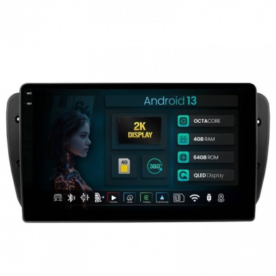 Navigatie 2K Seat Ibiza (2009-2013) 4GB RAM Android 13 Octacore Slot Sim 4G DSP GPS Wi-FI Carplay Android Auto USB Bluetooth Waze Touchscreen 9.5 Inch foto