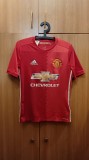 Tricou fotbal copii Manchester United, sezon 2016-2017, L, Unisex, 13-14 ani, Rosu, Adidas