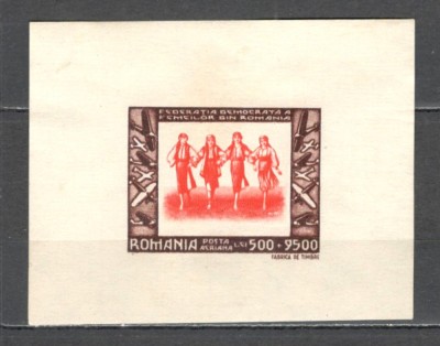 Romania.1946 Federatia democrata a femeilor-Bl. ZR.122 foto