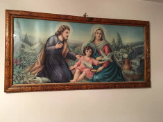 Tablou religios icoana in rama de lemn si cu sticla, Sfanta familie foto