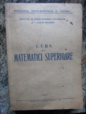 CURS DE MATEMATICI SUPERIOARE foto