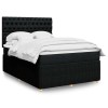VidaXL Pat box spring cu saltea, negru, 140x190 cm, textil 3292060
