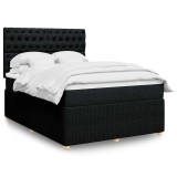 VidaXL Pat box spring cu saltea, negru, 140x190 cm, textil 3292060