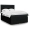 vidaXL Pat box spring cu saltea, negru, 140x190 cm, textil 3292060
