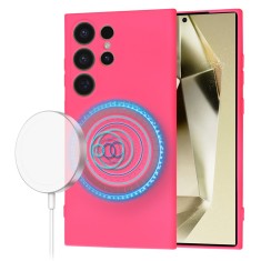 Husa silicon Samsung Galaxy S24 Ultra Techsuit SoftFlex MagSafe, fucsia foto