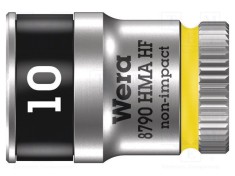 Cap tubular HEX 10mm 1/4 23mm o&Aring;&pound;el crom-vanadium WERA