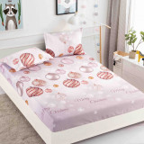 Cumpara ieftin Husa de pat cu elastic Craciun,globuri roz 180x200cm D049