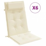 Cumpara ieftin Perne scaun cu spatar inalt, 6 buc, crem, tesatura Oxford