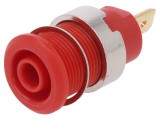 Soclu banană 4mm roșu aurit 24A 1kV