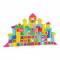 Cuburi pentru construit Topbright, lemn, 28 x 20 cm, 12 luni+, 100 piese, Multicolor