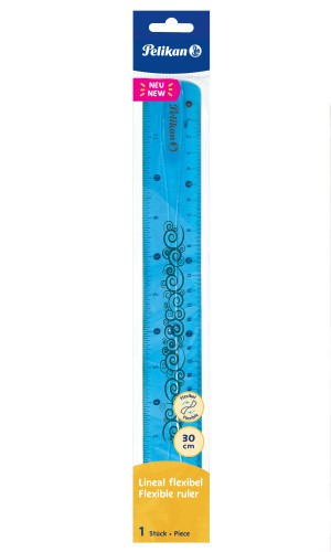 Rigla flexibila 30cm albastru