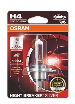 Bec 12V H4 60/55 W Night Breaker Silver +100% Blister 1 Buc Osram 149848 64193NBS-01B foto