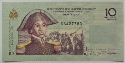BANCNOTA EXOTICA 10 GOURDES / GOUD - HAITI, anul 2004 *cod 902 B = UNC foto
